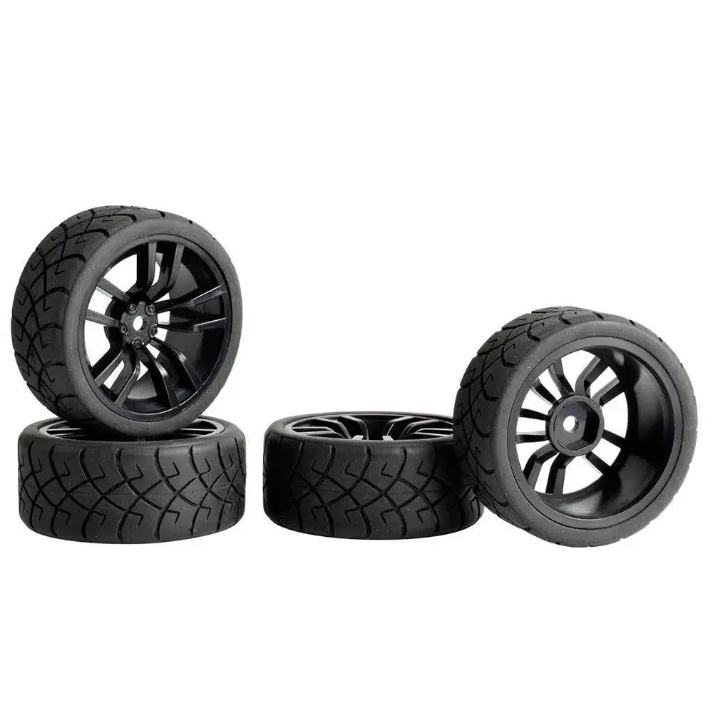 RC Rim02-6090 neumáticos de goma y rueda de plástico 4 Uds para HSP 1:10 Racing speed Road Car