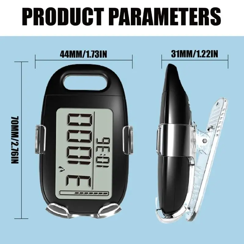 3D Motion-Sensing Pedometer with Digital Display, Step Counters with Distance and Calorie Estimates for Everyday Walks and D2RD