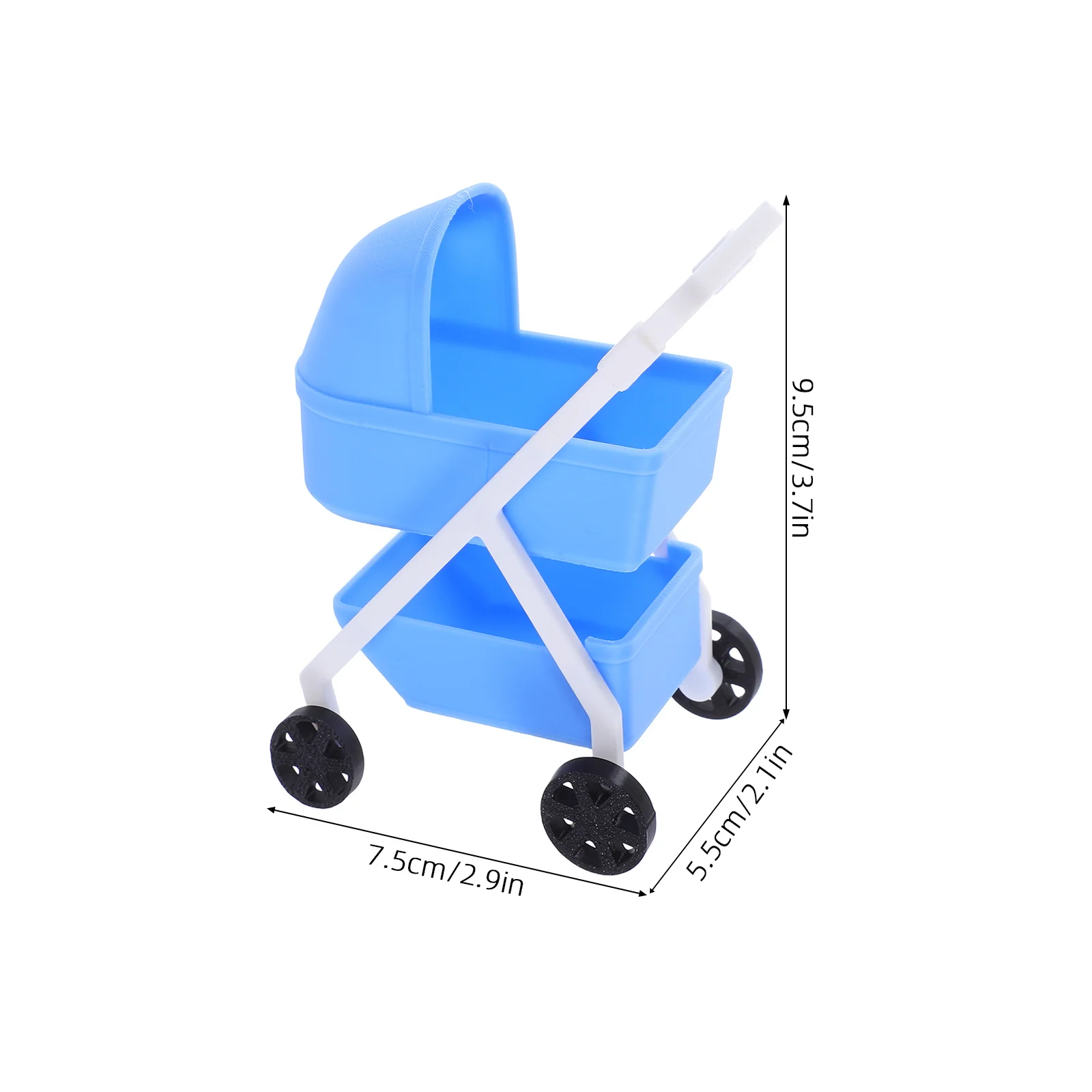 Realistic 1:12 Miniature Stroller High Simulation No Assembly Nursery Scene Decoration Kids Pretend Play Pram Pushchair