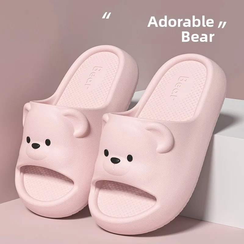 Adorable Bear Children's Slippers Indoor Home Thick Bottom Anti-Slip EVA Parent-Child Sandals Female Kids New Style Slip-Resi...
