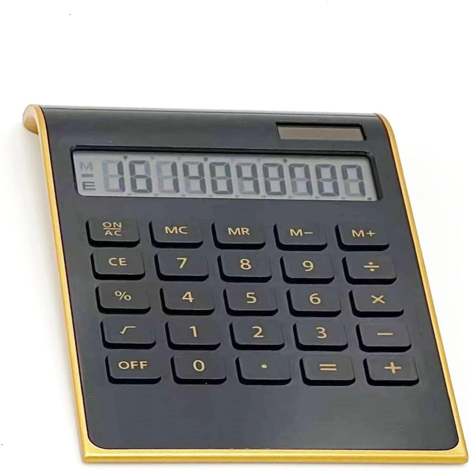 Solar Gold Calculator Standard  Desktop Calculator LCD 10-Digit Desktop Calculator for Office,  (Black)