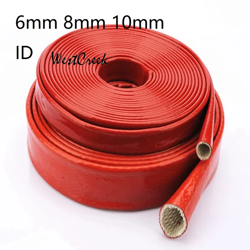 

WESTCREEK silicone rubber insulation tube Fireproof Thermal hose Flame retardant casing oil tube protector glass fibre sleeve