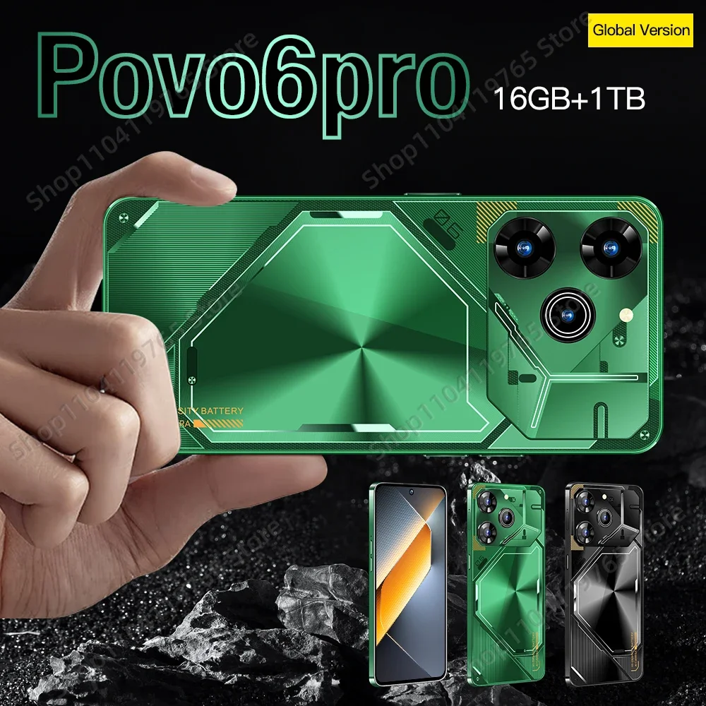 2024 Smartphone Pova 6 Pro Unlocks High-Definition Screen With a 7.3-inch 22GB+2TB 5G Dual Analog Celular Android 14 8000mAh NFC