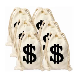 Dollar Sign Pattern Drawstring Bags Party Gift Bags Pirate Props Party Gift Bank Robber Pirate Role Party Prop Purse