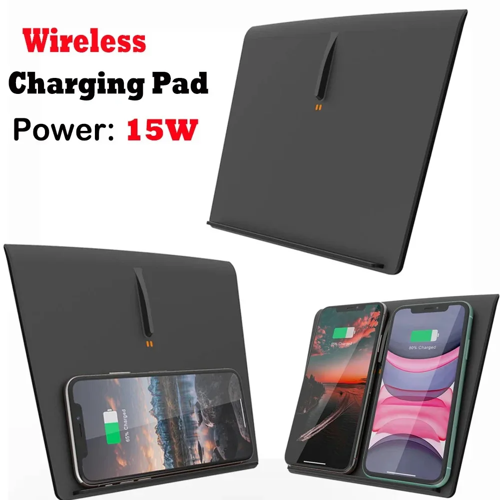 Wireless Charger Four Ports Phone Charging Pad Accessories Car Center Console Interior for Tesla Model 3 2017 2018 2019 2020