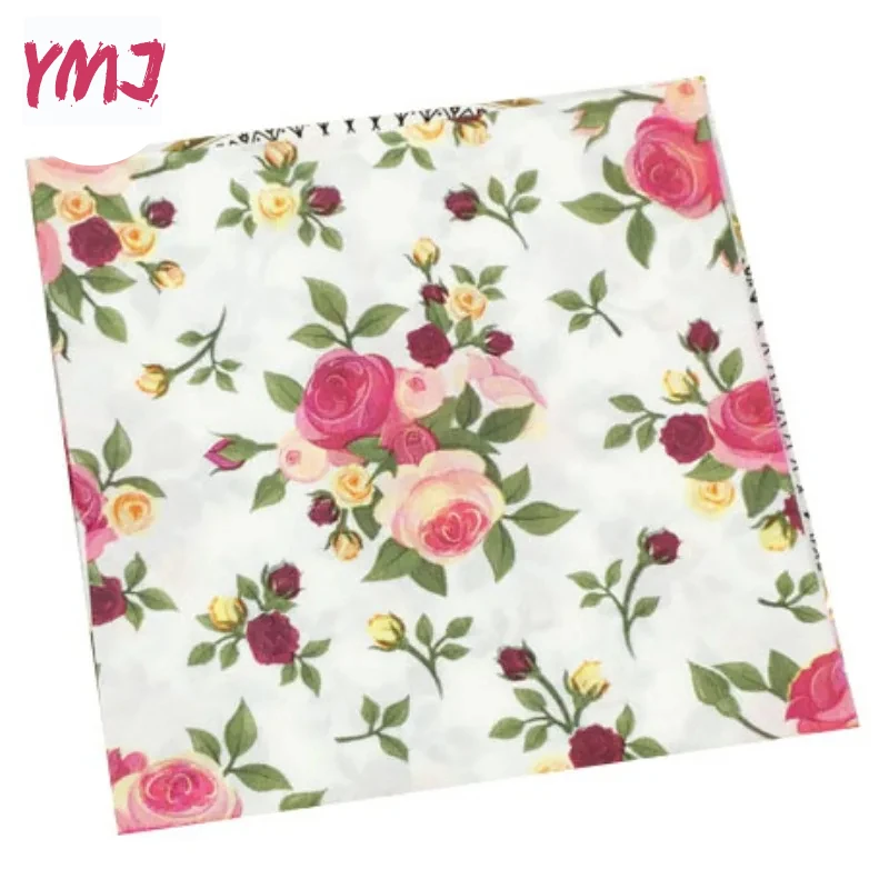 Flower Colorful Printed Napkin Disposable Banquet Restaurant Party Decoration Pure Wood Pulp Paper 2-ply 20pcs/Pac 33*33cm