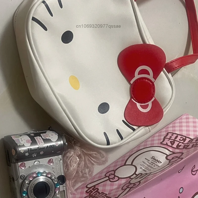 Torebka Sanrio Hello Kitty, Mini torba w kształcie kotka Y2k, dziewczęca torba na portmonetka na co dzień, urocza kopertówka z kreskówki Kawaii