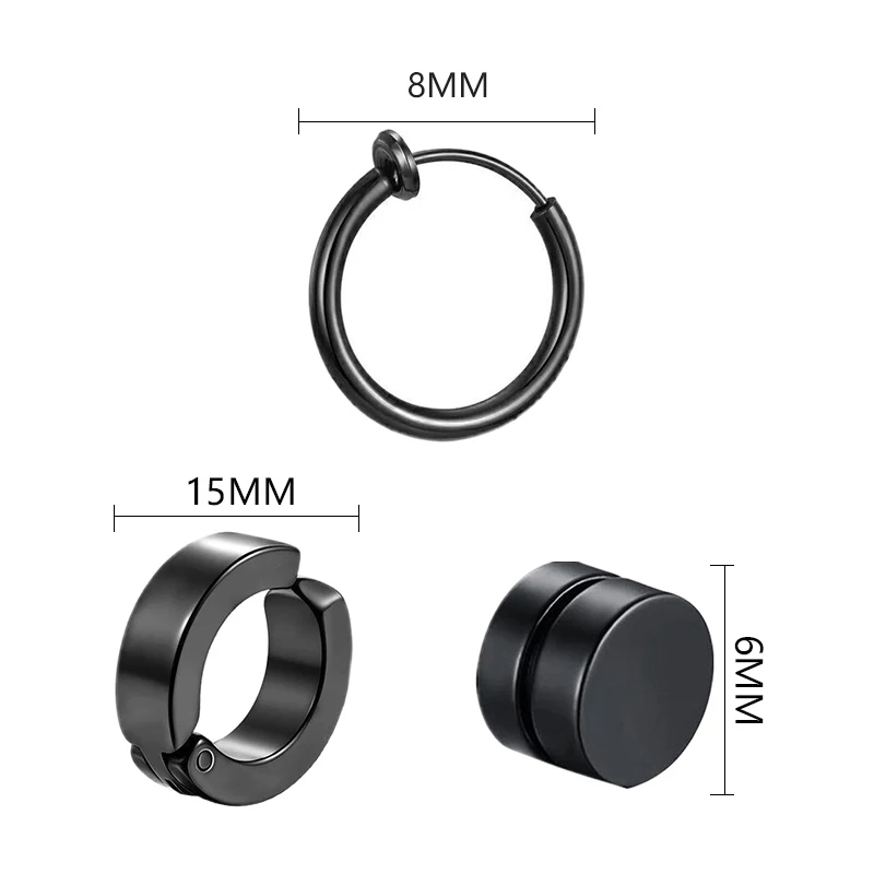 1 Pairs Gothic Fake Ear Clip Hoop Earrings for Men and Women Stainless Steel Painless Non Piercing Fake Earrings Jewelry Gifts view 6