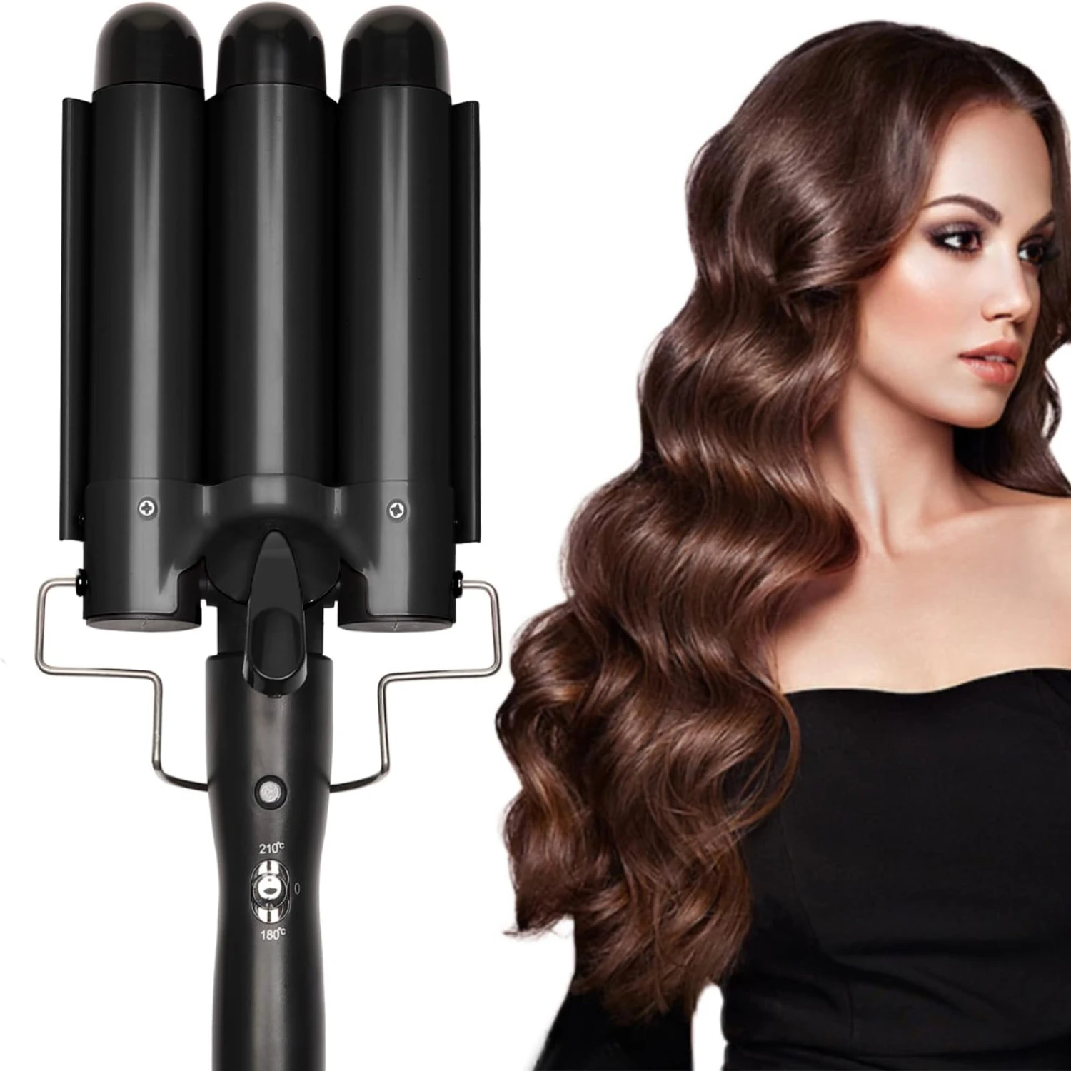 Effortless, reliable, and versatile 2024 Newest Professional Jumbo 1.25 inch (32mm) Instant Heating Hair Curler with Triple Barr