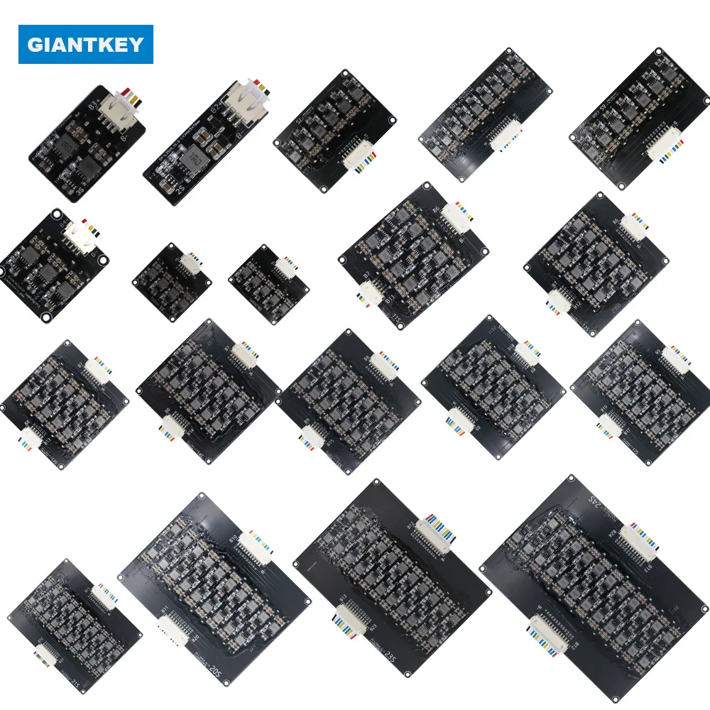 GIANTKEY Kondensator Balancer BMS Li-Ion Lifepo4 BMS 2S 4S 6S 7S 8S 10S 12S 13S 16S 20S 24S 12V 24V 36V 48V 72V mit Balance 1A