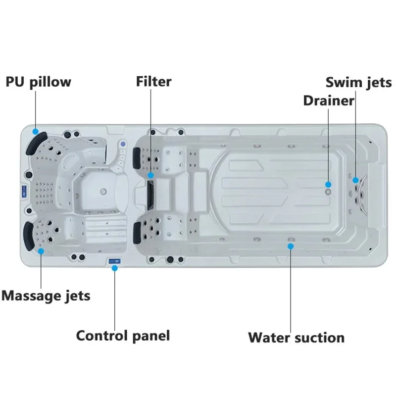 2025 Piscina sin fin de spa de masaje popular BG-6610
