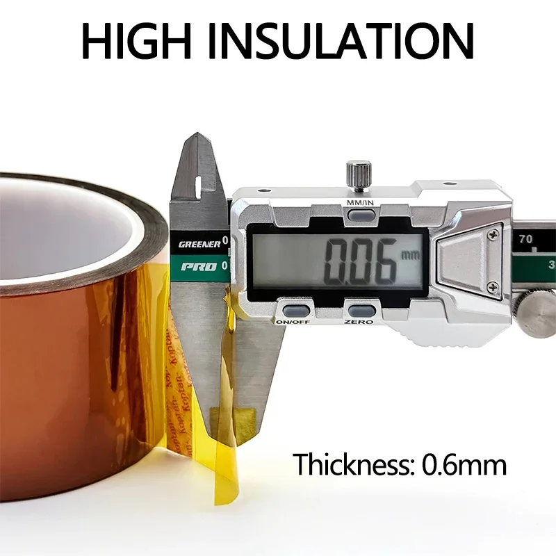 Polyimide Tape for BGA PCB High Temperature Heat Resistant Adhesive Electrical Insulation Tape 33M Roll 3D Printing