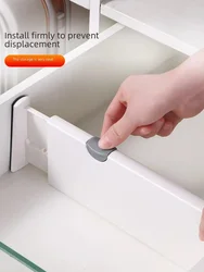 Adjustable Extendable Plastic Drawer Divider Thickened Wardrobe Socks No Punching Storage Drawer Divider Kitchen Living Room