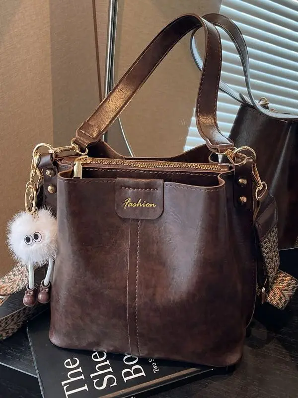 

Korean Sle Buet Bag Women's Crossbody Bag Wide Strap Versatile Autumn Winter Retro Design 2025 New Faion Handbag