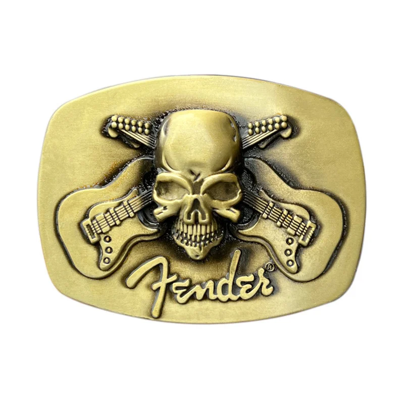 Punk Style Skull Guitar Belt Buckle - Fashion Accessory for Music Lovers