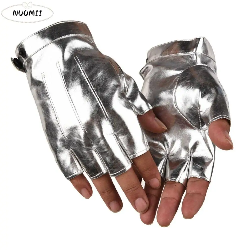 

Fashion Punk PU Driving Gloves Cool Anti-Slip Half Finger Gloves Gothic Breathable Performance Gloves Motorcycle Riding