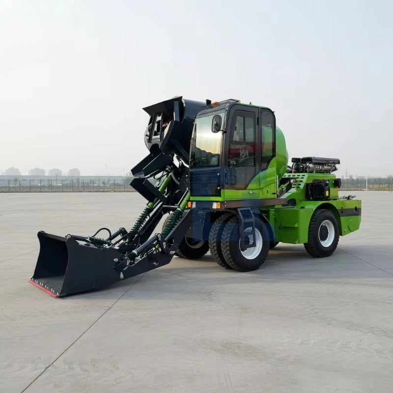 Self-Feeding High Load Moment Mixing Fully Automatic Feeding Concrete Mixer Truck Cement Integrated Pump Tank Truck