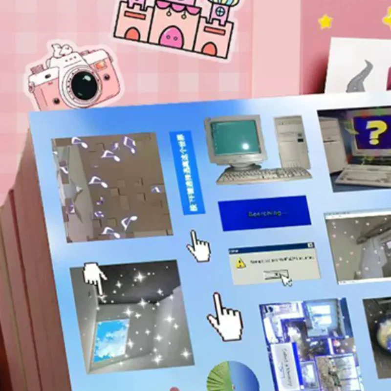 

8/16Sheets DIY Decoration Y2k Gen Z Electronic Memories Style Retro Dreamcore Collages Journals Diary Scrapbook Stickers