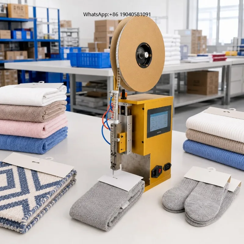 Gentle Action PLC Controlled Label Attaching Machine for Towels Socks Carpets and Textiles