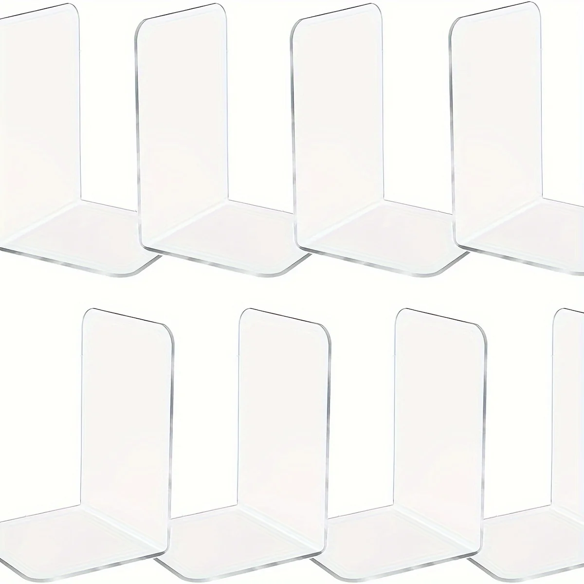 

Прозрачные акриловые L-образные подставки для книг, прозрачная минималистичная подставка для книг для декора библиотеки домашнего офиса, креативный разделитель-органайзер для стола