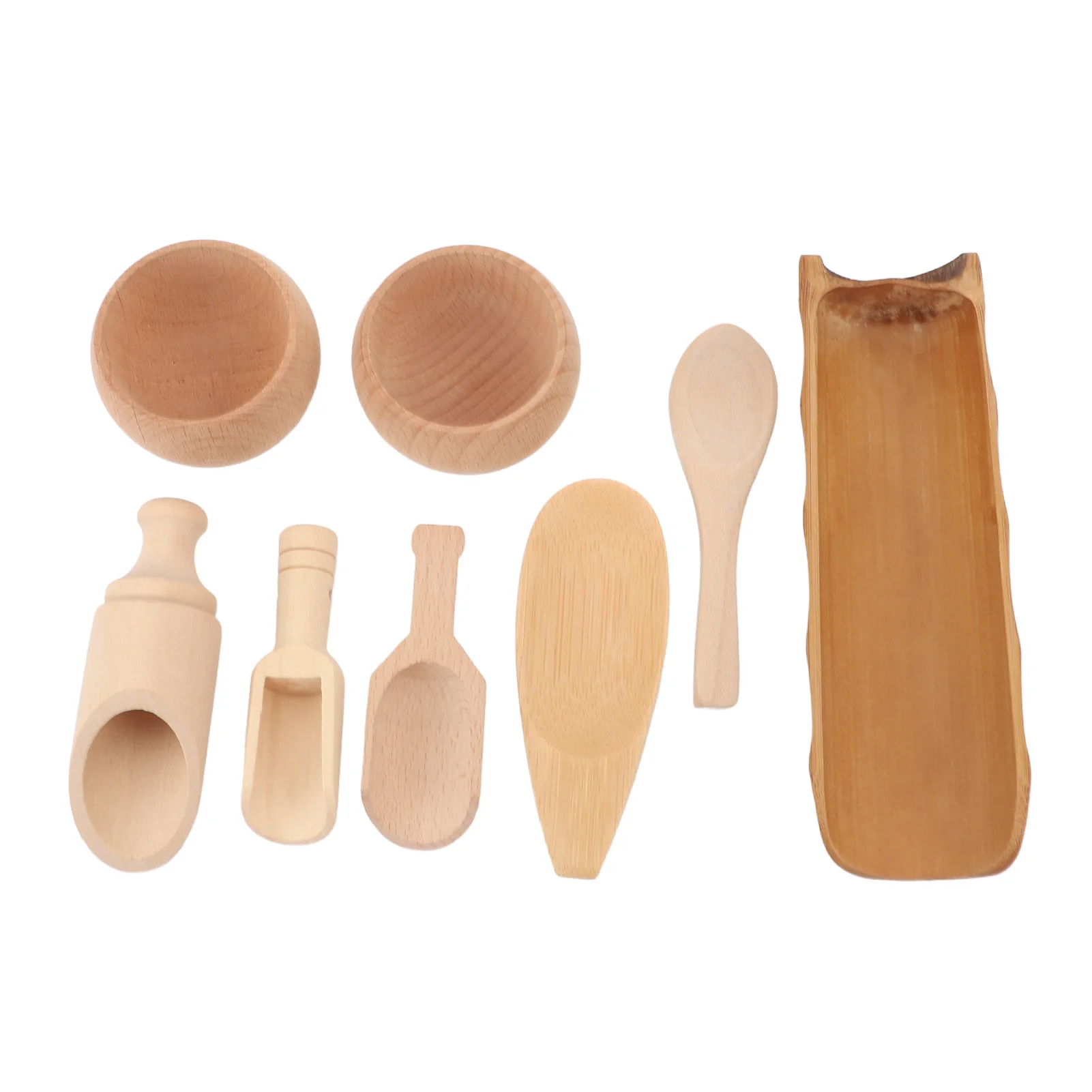 Sensory Bin Tools Toy Pre Teaching Safe Educational Wooden Bowls Scoop Toys for Transfer Work Fine Motor Learning