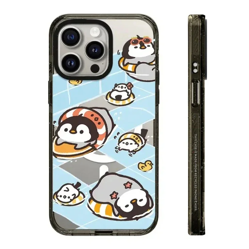 

Cute Penguin 2.0 Acrylic Black Border iPhone 11 12 13 15 14 Pro Max Protective Case, Fits iPhone 15 Pro Max