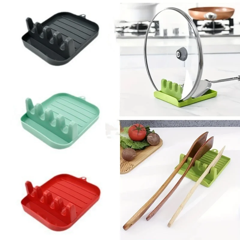 

Multifunction Kitchen Utensil Rest-BPA-Free,Durable Spoon Rest with Drip Pad-Heat-Resistant Spoon Rest for Stove Top