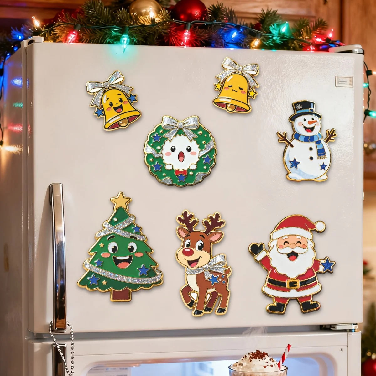 Personalized Christmas refrigerator magnets, festive Christmas kitchen decoration souvenir gifts