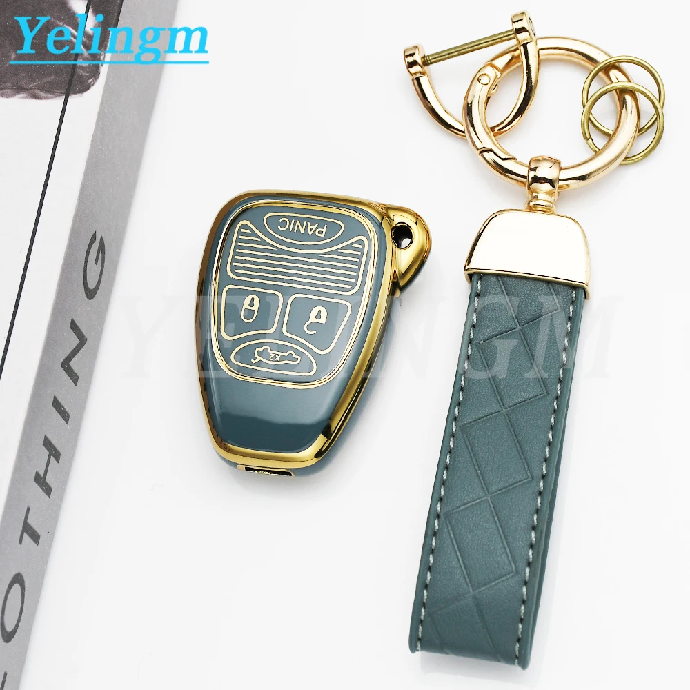 3/4/6BT Car Key Case for Dodge Avenger Caliber for Jeep Patriot Cherokee Compass for Chrysler Pacifica 300C Voyager Cover Holder