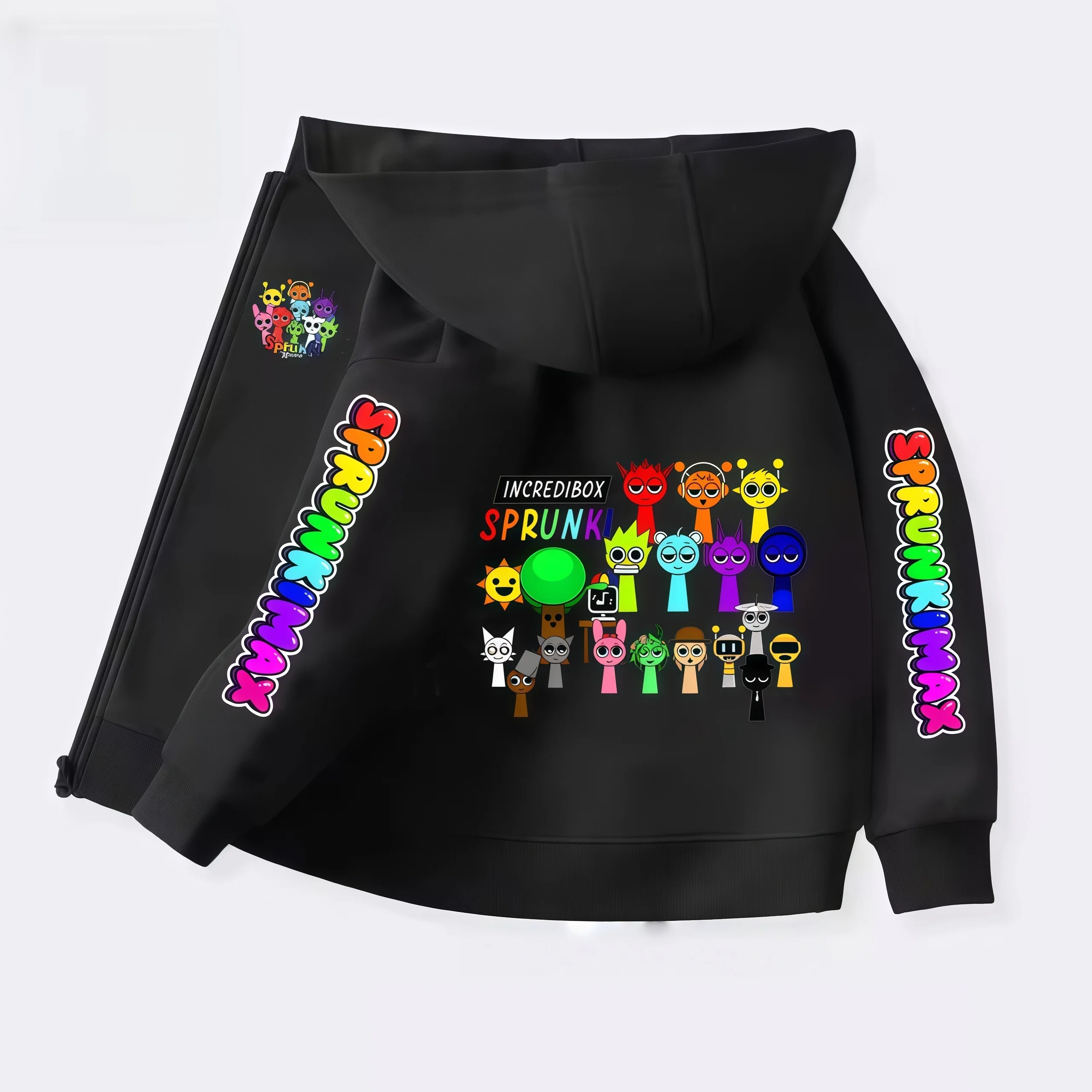 Sprunki Kapuzenpullover mit Reißverschluss für Kinder, Incredibox Anime-Figuren, Mädchen-Sweatshirt, Kinder-Frühlings- und Herbstpullover, Geschenk, Jungenkleidung, 4-14 Jahre. – Detail 3