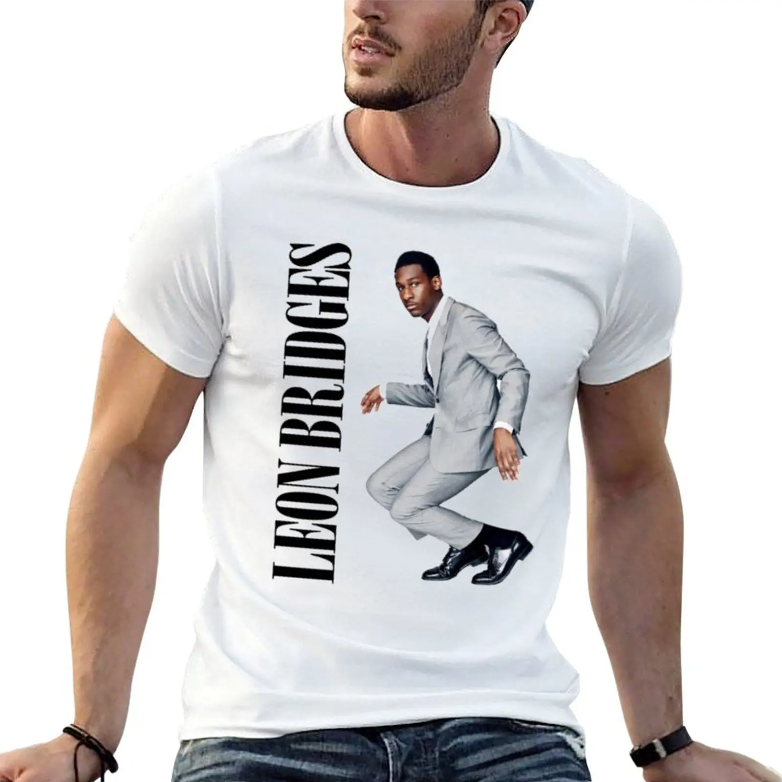 Vintage-leon bridges T-Shirt Basic Plain Tee for Spring and Summer