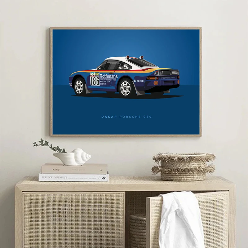 Racing Canvas Car painting s40 959 Canvas printing poster Wall art decoration painting For Living Room home Art decoration Gift