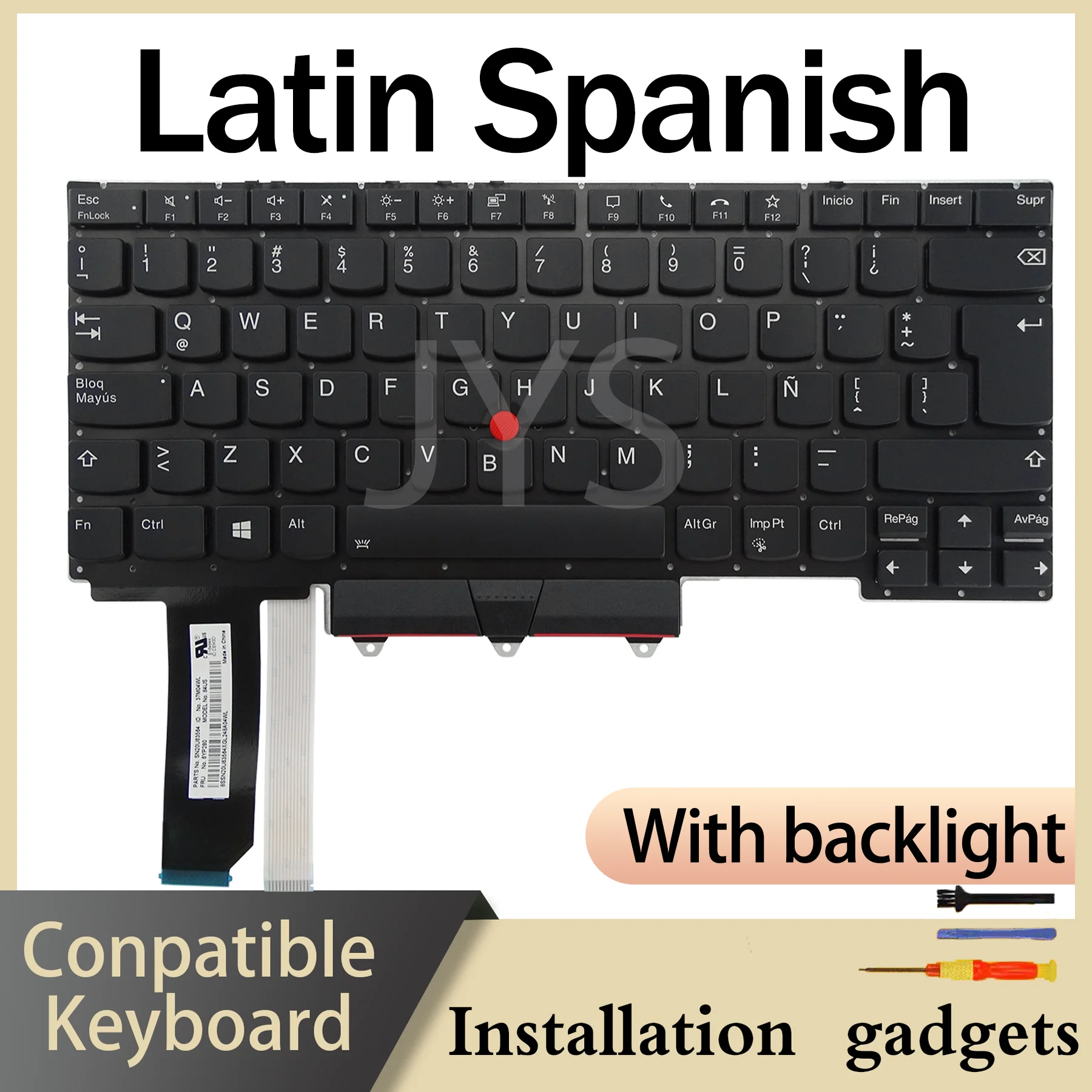 Latin Spanish Layout Suitable for Lenovo ThinkPad R14 E14 Gen2 Gen3 Gen4 Backlit Keyboard