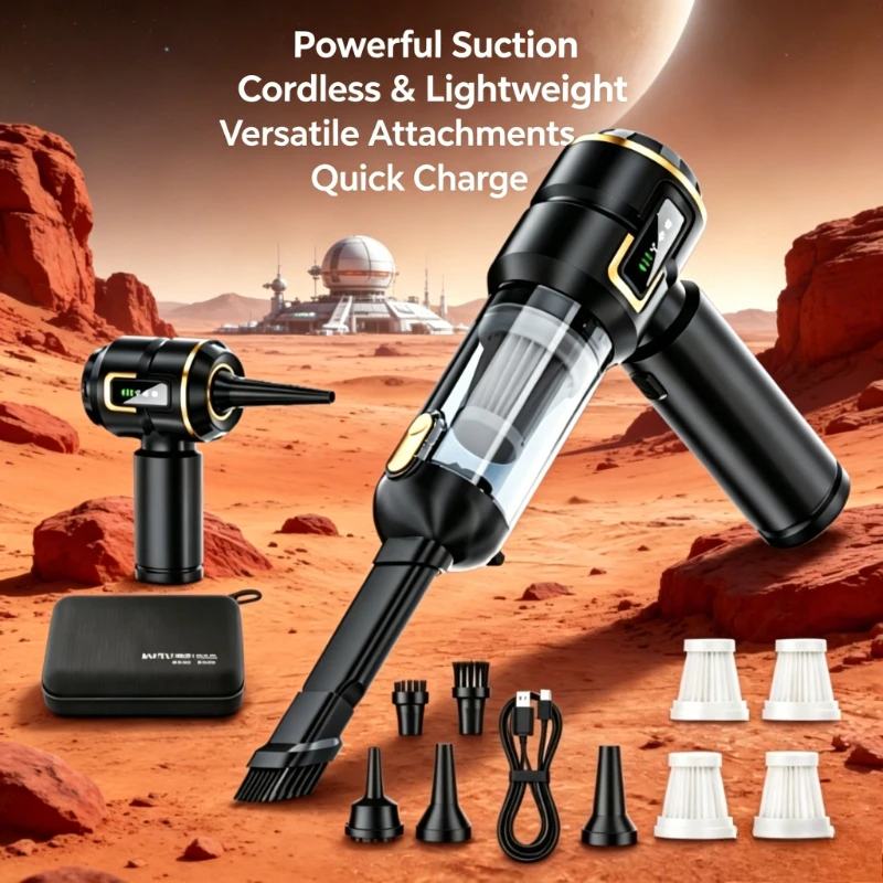 

Mini Car Vacuum Cleaner Strong Scution Cordless 998000PA Powerful Wireless Car Cleaner HandHeld Portable Vacuum Cleaner for Car