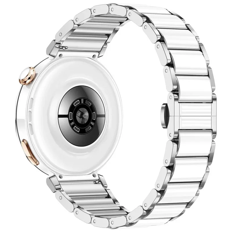 18mm Ceramic+Metal Strap for Huawei Watch GT5 Pro 42mm/GT5 41mm Replaceable Bracelet for Huawei Watch GT4 41mm Sport Watchband
