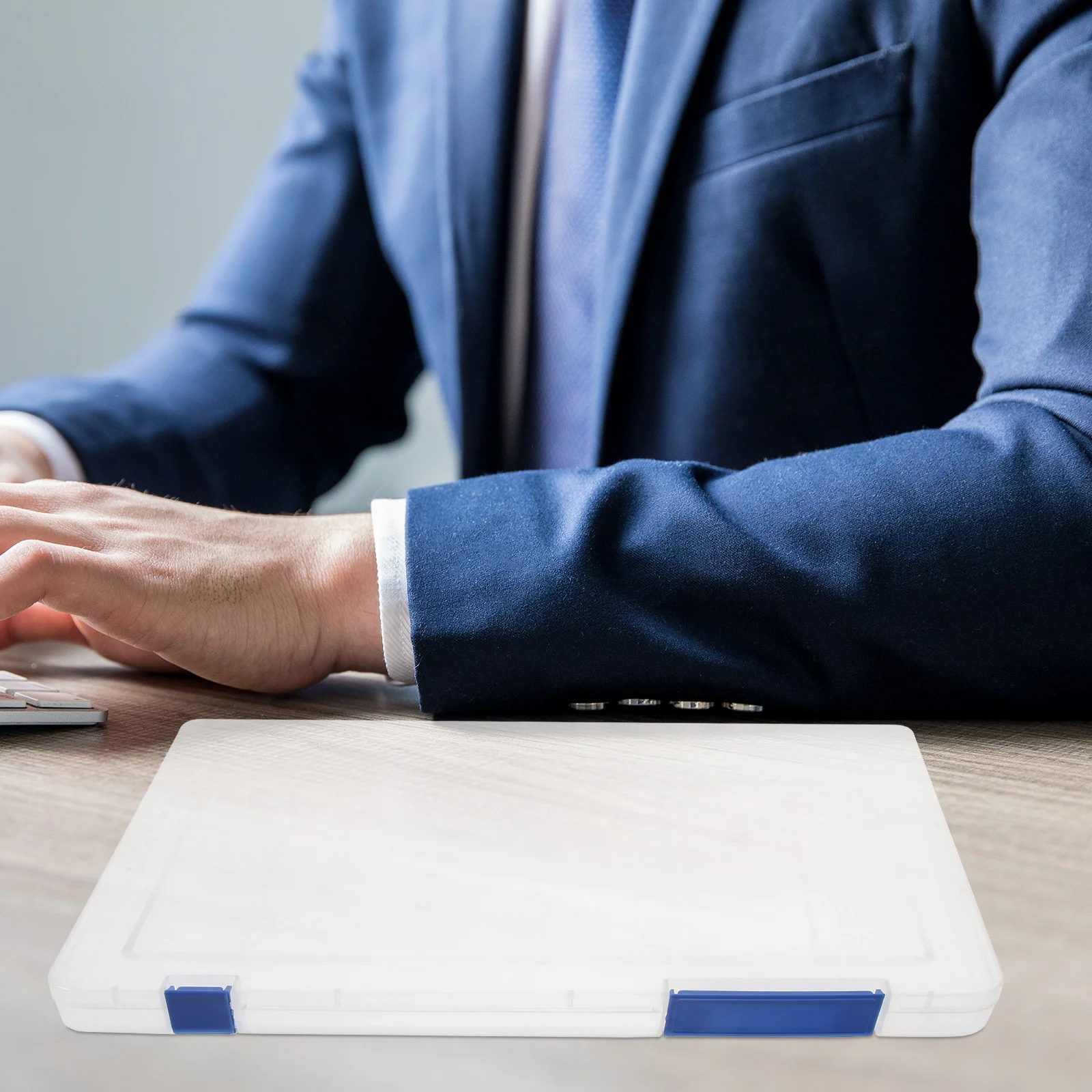 

A4 File Box Plastic Case Document Holder Magazine Protector Photo Storage Scrapbook Paper Suitable Home Office Travel Black