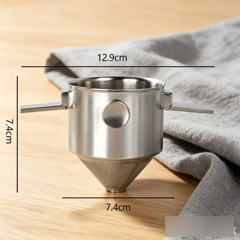 304 Stainless Steel Hanging Ear Coffee Filter Cup Portable Hand Brew Coffee Funnel Reusable Filter Paper Free Coffee Brewing Tool