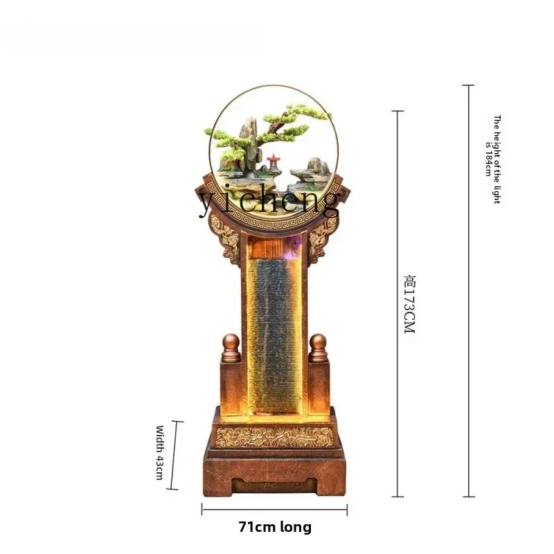 D3- Floor-standing Light Luxury Circulating Water Ornament Decorative Water Feature Wealth-attracting Water Curtain Wall
