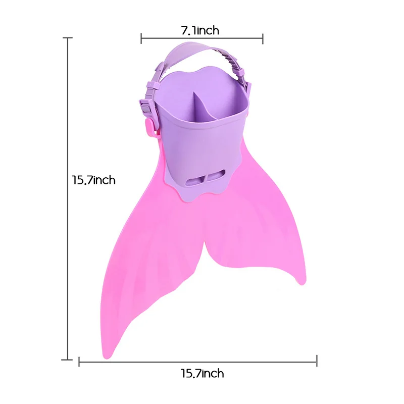 Children Swimming Fins Kids Mermaid Flippers Diving Feet Monofin Whale Tail Silicone Flippers Swimming Gear Accessories