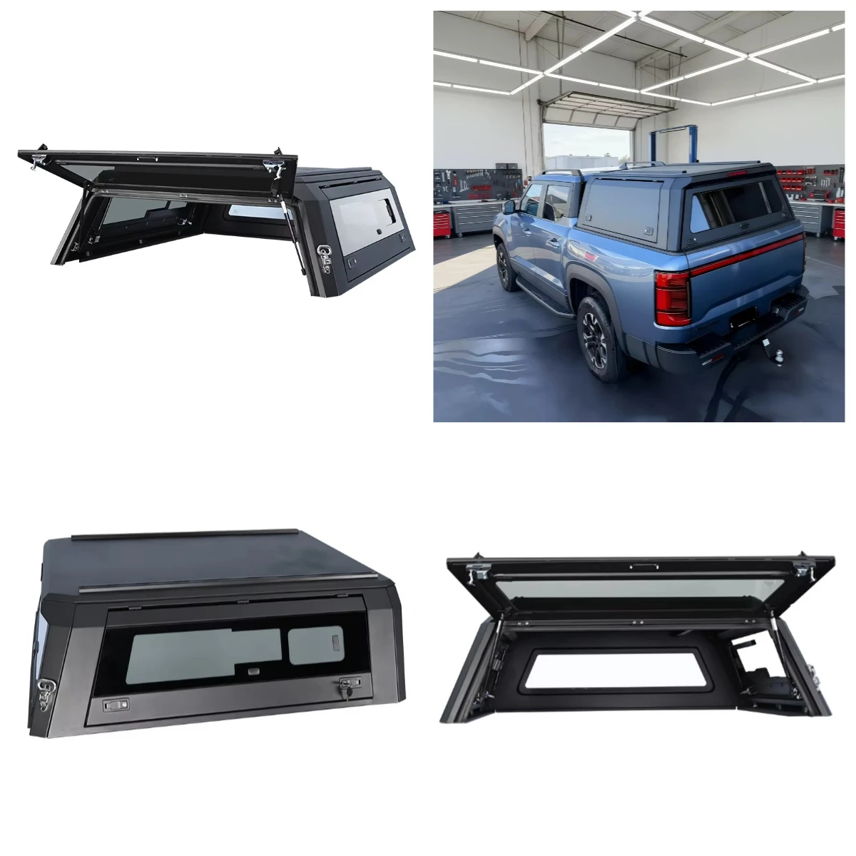 

Three Door Waterproof Aluminum Pickup Accessories Integrated Roller Canopy Hard Top for SHARK 2024+