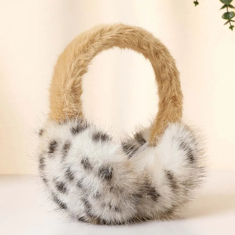 العصرية يندبروف ليوبارد طباعة غطاء للأذنين لينة الكورية نمط طوي غطاء للأذن البوليستر الشتاء رشاقته إيرفلاب الطقس البارد #1