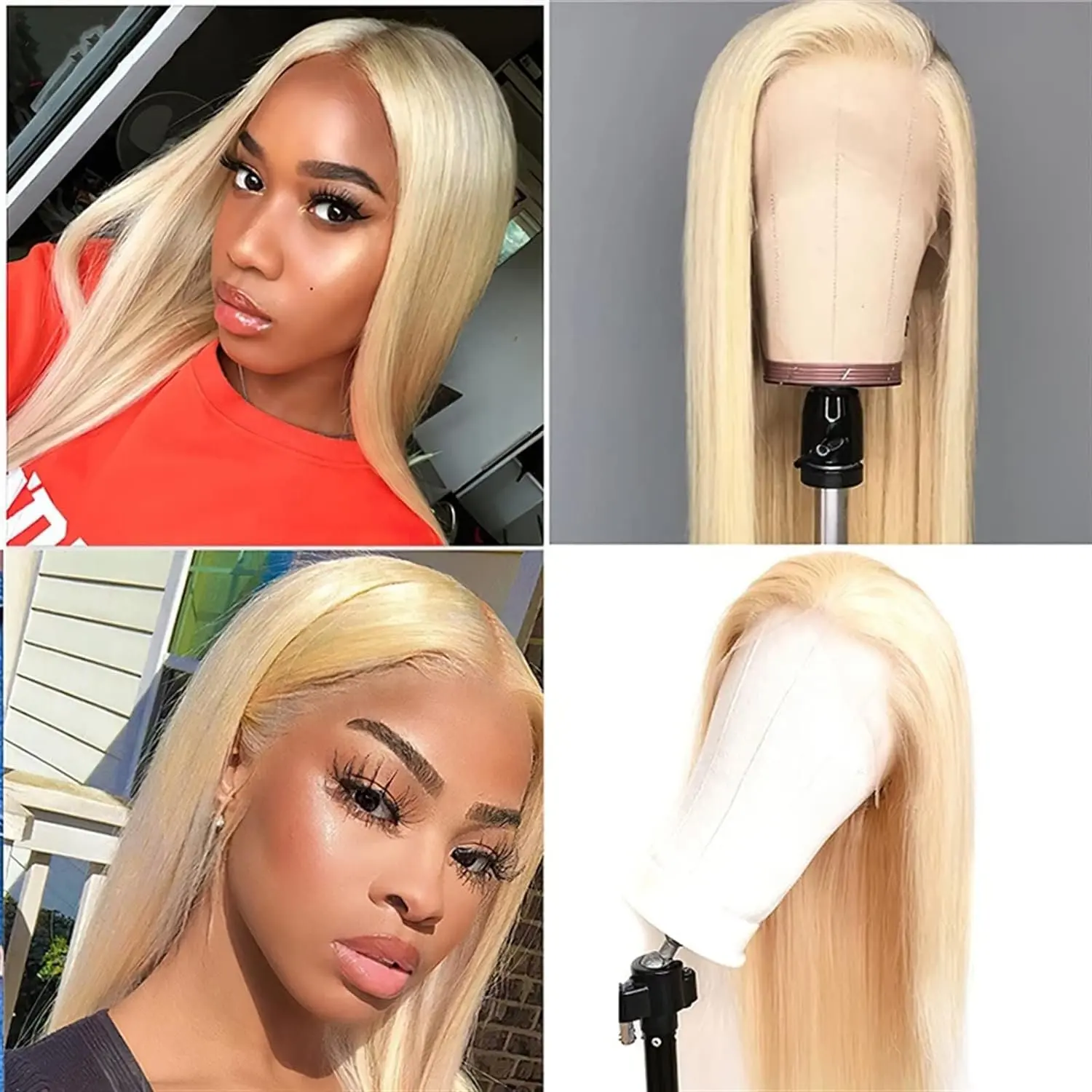 32 Inches 150 Density 613 Blonde 13x4 HD Lace Frontal Wig 13x6 Lace Wig Straight  Bleached Brazilian Human Hair Wig