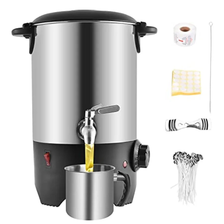 

Candle making application stainless steel wax melter black color precise 86-230 temperature control and quick-pour spout for bu
