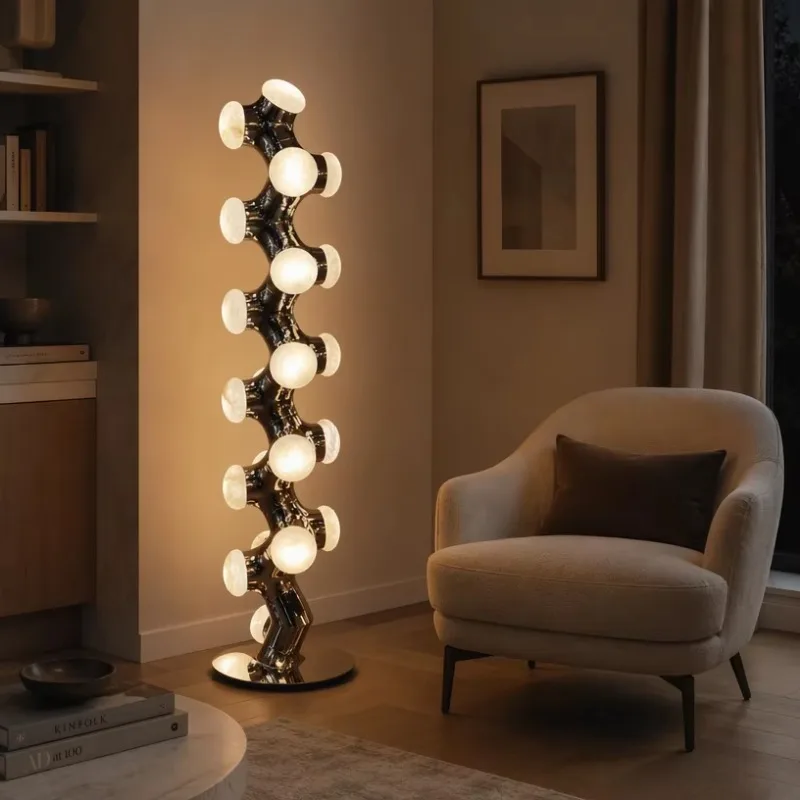 Modern style rechargeable LED floor lamp marble living room bedroom