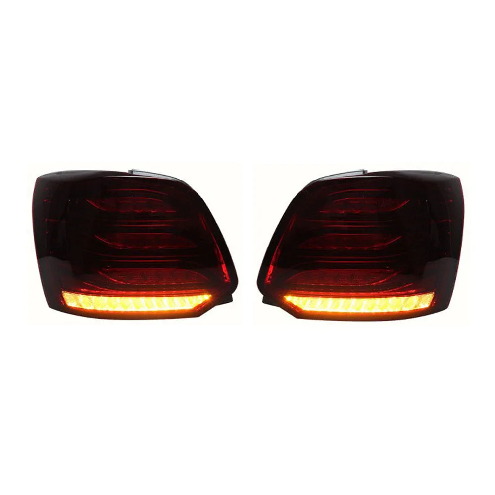 2Pcs Taillight Assembly LED Tail Light Rear Fog Lamp+Brake Lamp+Reverse+Dynamic Turn Signal For VOLKSWAGEN POLO 2011-2018