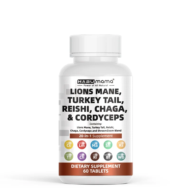 

Lions Mane 3000mg 20in1 Mushroom Men Supplement with Turkey Tail 2000mg Reishi 1000mg Cordyceps Chaga 1000mg Maitake Meshima