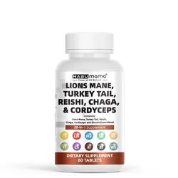 Lions Mane 3000mg 20in1 Mushroom Men Supplement with Turkey Tail 2000mg Reishi 1000mg Cordyceps Chaga 1000mg Maitake Meshima