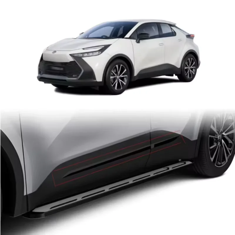 Fit For Toyota CHR C-HR 2024 2025 ABS Black /Chrome Door Side Stripes Body Skirt Molding Trim Sticker Accessories Car Styling