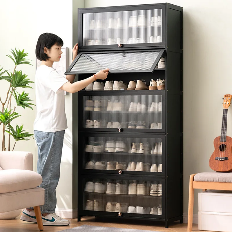 

Durable Shoe cabinet storage rack household modern door large capacity simple space saving ultra-thin solid wood