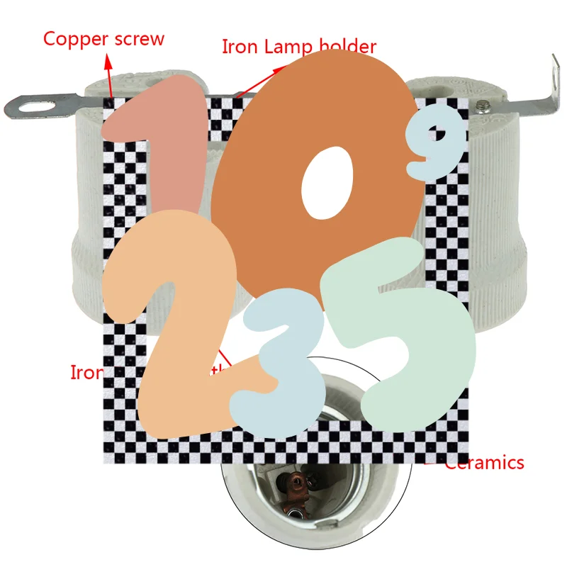 

E27 Ceramic Screw Base High Temperature Resist Socket Light Bulb Holder Adapter